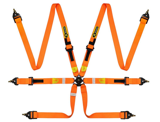 Cinture BELTENICK RCU1005 COLORI FLUO 6 punti Omologata FIA - 2 pollici Hans