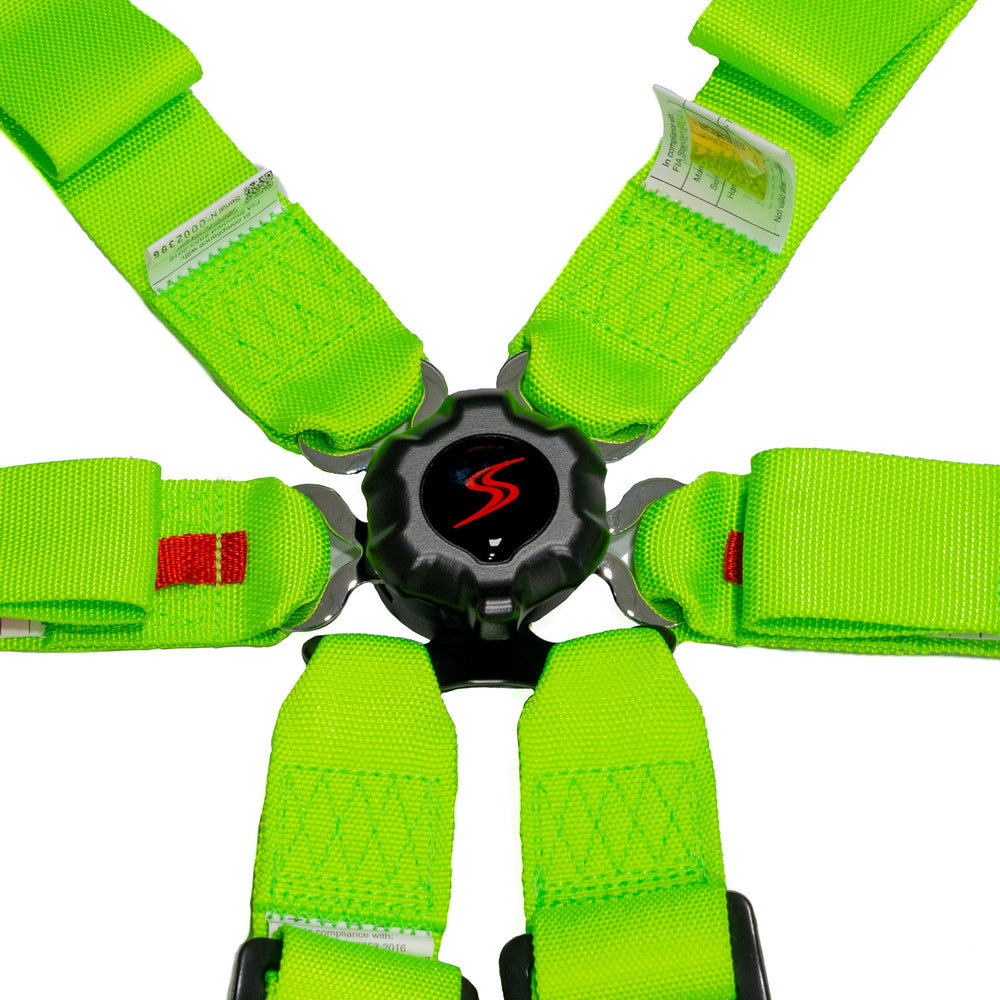 Cinture 6 Punti DS - Verde Fluo - FIA 2026