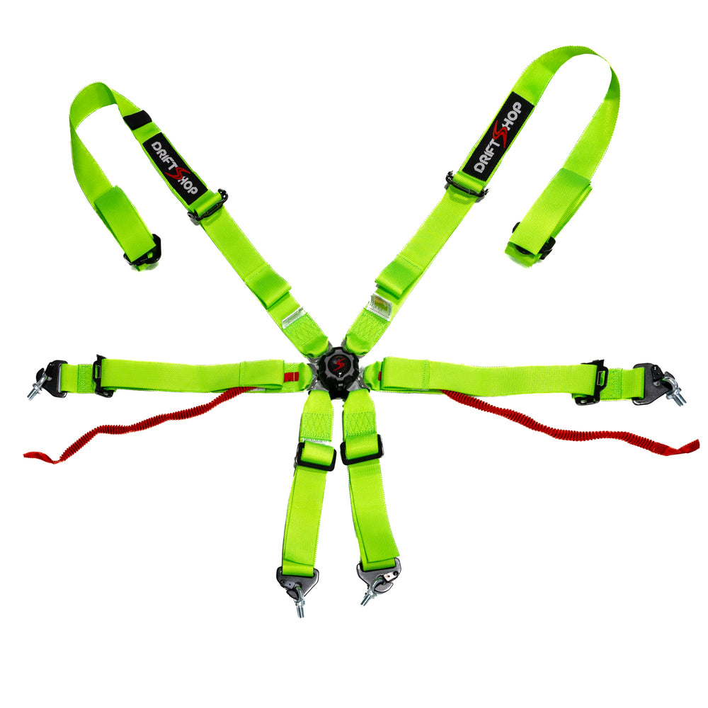 Cinture 6 Punti DS - Verde Fluo - FIA 2026