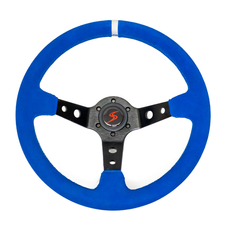 Carica immagine in Galleria Viewer, Volante a Calice (90 mm), Scamosciato Blu, Razze Nere

