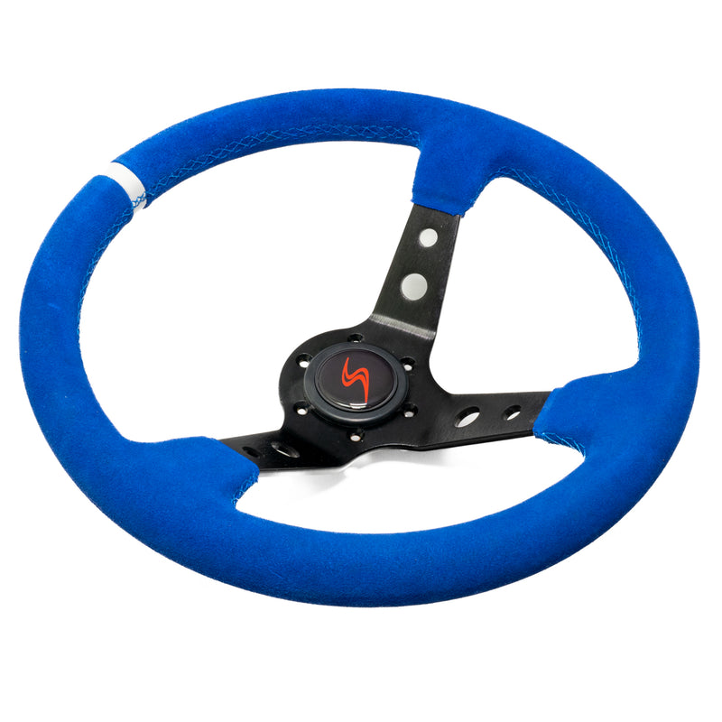 Carica immagine in Galleria Viewer, Volante a Calice (90 mm), Scamosciato Blu, Razze Nere
