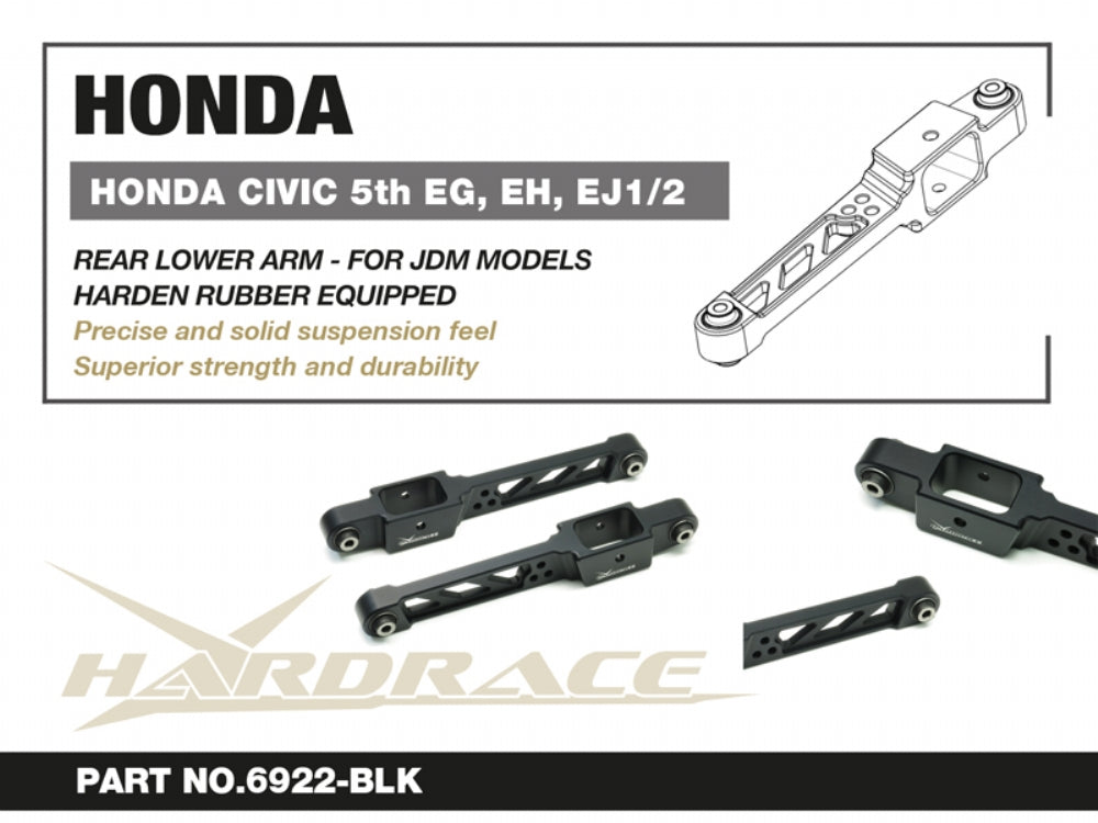 Bracci Inferiori Posteriori Neri Hardrace in Alluminio per Honda CRX ED / EE