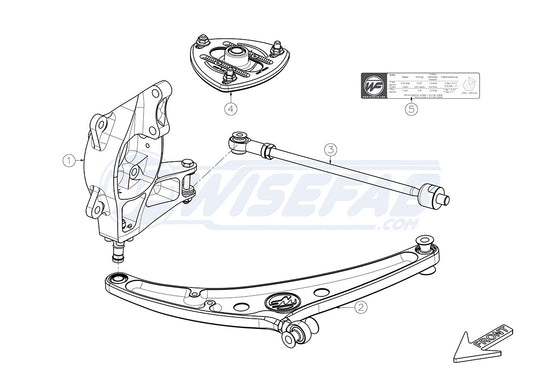 Kit Anteriore Wisefab "Grip" per Mitsubishi Lancer Evo 7/8/9