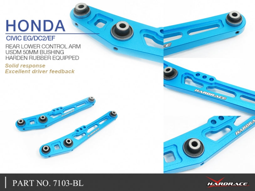 Bracci Inferiori Posteriori Blu Hardrace in Alluminio per Honda Civic EG / EH / EJ