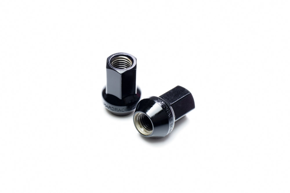Dadi Hardrace Aperti Neri in Acciaio Forgiato M12x1.5 (35 mm - confezione da 20)