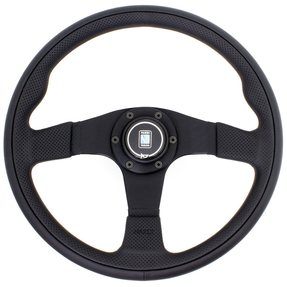 Volante Nardi Twin Line, Pelle Nera, Razze Nere, Ø35 cm