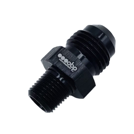 Adattatore OBP maschio/maschio 1/4NPT-JIC in alluminio nero