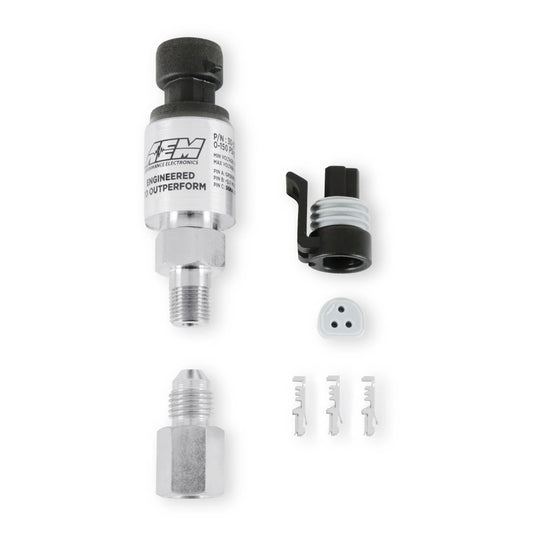 Kit Sensore Pressione Fluidi 10 bar (Olio, Carburante...) AEM in Acciaio Inox