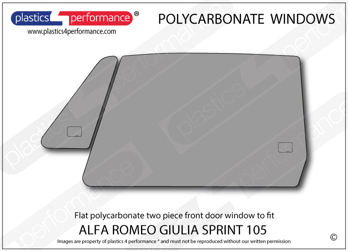 Vetri in Policarbonato per Alfa Romeo 105 Giulia Sprint