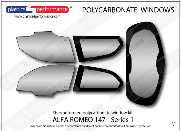 Vetri in Policarbonato per Alfa Romeo 147 / 147 GTA