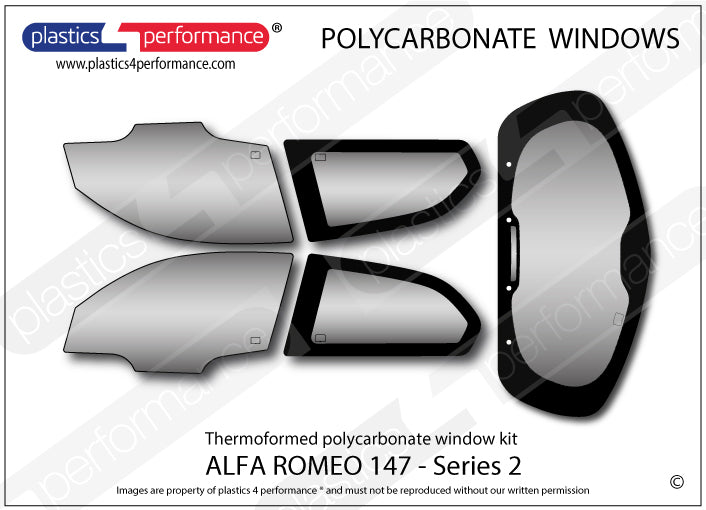 Vetri in Policarbonato per Alfa Romeo 147 / 147 GTA