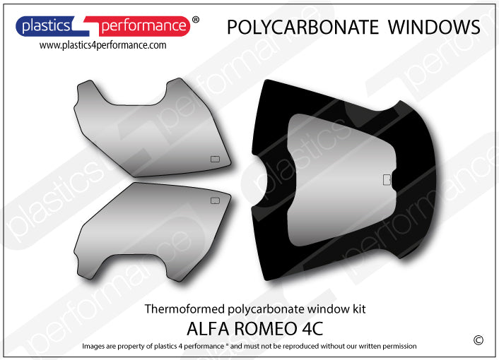 Carica immagine in Galleria Viewer, Vetri in Policarbonato per Alfa Romeo 4C
