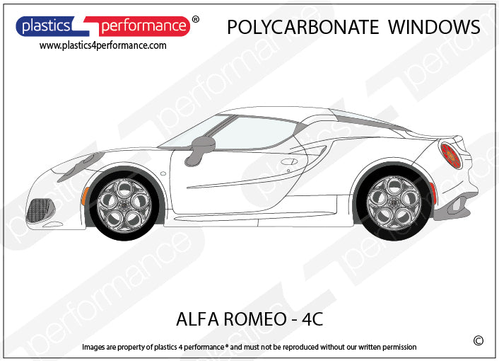 Carica immagine in Galleria Viewer, Vetri in Policarbonato per Alfa Romeo 4C
