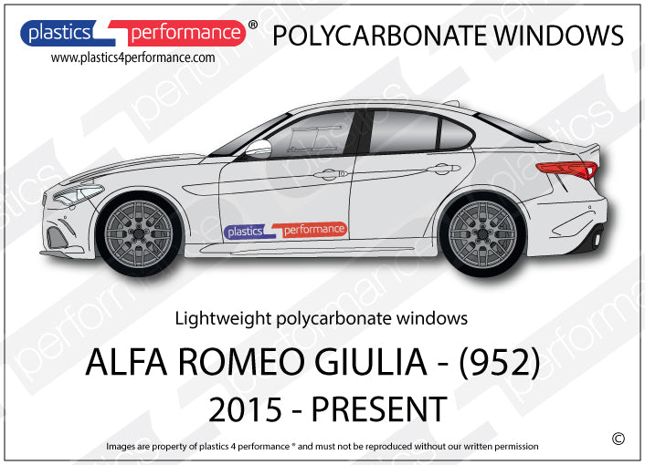 Carica immagine in Galleria Viewer, Vetri in Policarbonato per Alfa Romeo Giulia 952 Berlina
