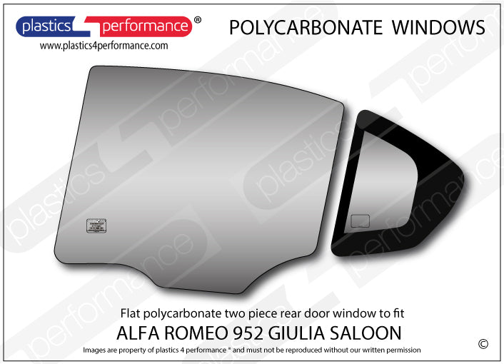 Vetri in Policarbonato per Alfa Romeo Giulia 952 Berlina