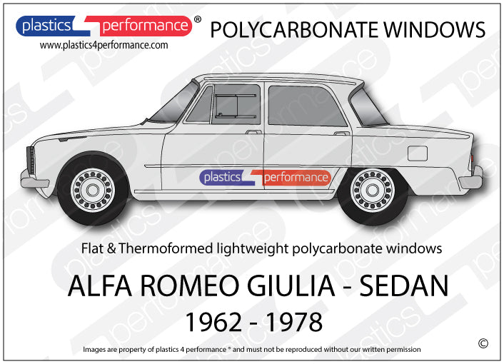 Carica immagine in Galleria Viewer, Vetri in Policarbonato per Alfa Romeo 105 Giulia Super
