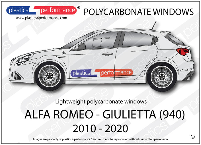 Carica immagine in Galleria Viewer, Vetri in Policarbonato per Alfa Romeo Giulietta 940
