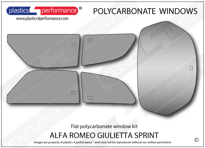 Carica immagine in Galleria Viewer, Vetri in Policarbonato per Alfa Romeo Giulietta Sprint
