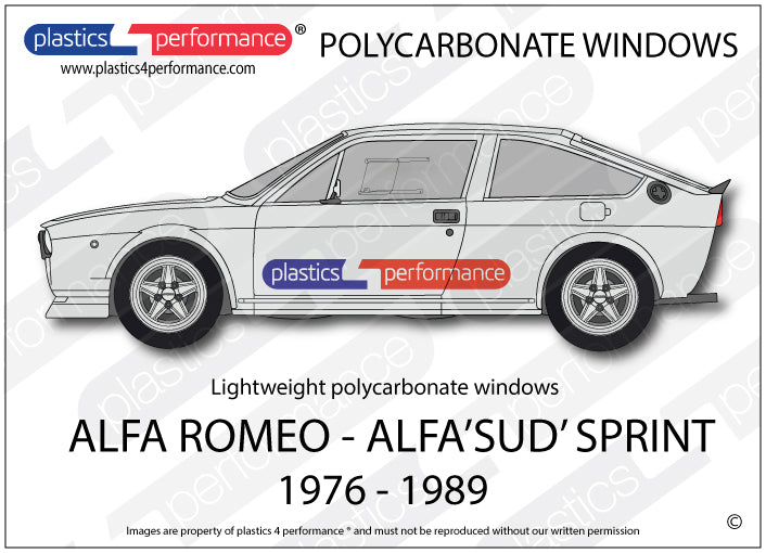 Vetri in Policarbonato per Alfa Romeo Sud Sprint