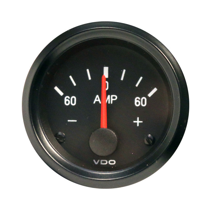 Amperometro 60A VDO Cockpit International Fondo Nero Diametro 52mm