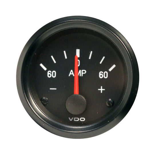 Amperometro 60A VDO Cockpit International Fondo Nero Diametro 52mm