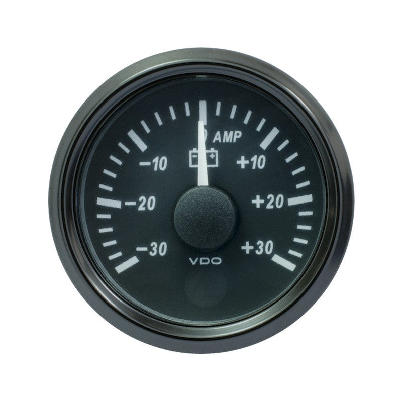 Amperometro VDO SingleViu Diametro 52mm Fondo Nero -30A/+30A