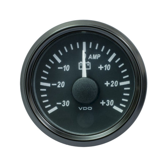 Amperometro VDO SingleViu Diametro 52mm Fondo Nero -30A/+30A