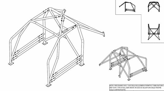 Roll Bar Sparco Peugeot 207 dopo 2006 6 punti