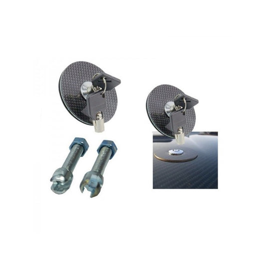 Clip cofano con chiave in carbonio (coppia)