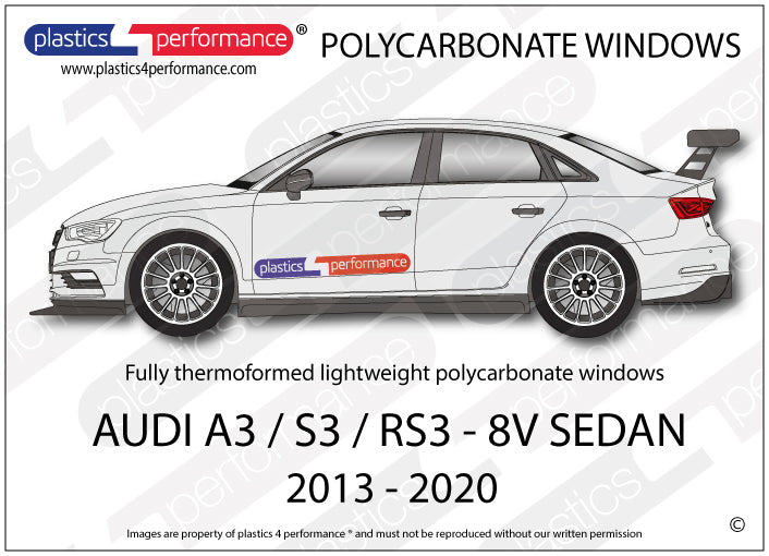 Carica immagine in Galleria Viewer, Vetri in Policarbonato per Audi S3 / RS3 8V Berlina
