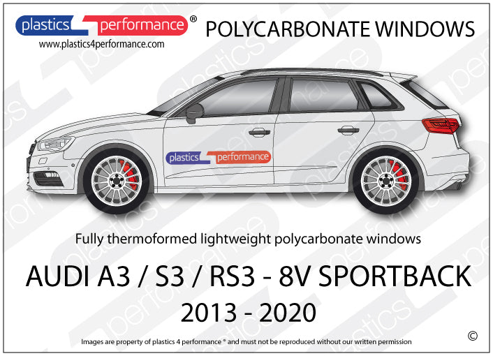 Carica immagine in Galleria Viewer, Vetri in Policarbonato per Audi A3 8V Sportback
