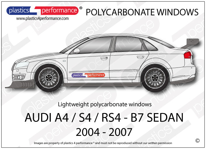 Carica immagine in Galleria Viewer, Vetri in Policarbonato per Audi A4 B7 Berlina
