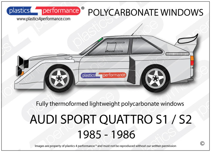 Carica immagine in Galleria Viewer, Vetri in Policarbonato per Audi Sport Quattro S1 / S2
