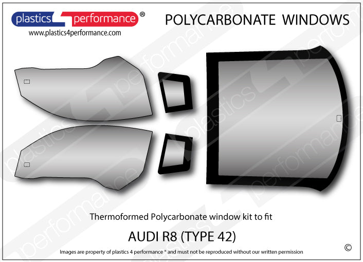 Carica immagine in Galleria Viewer, Vetri in Policarbonato per Audi R8 Type 42

