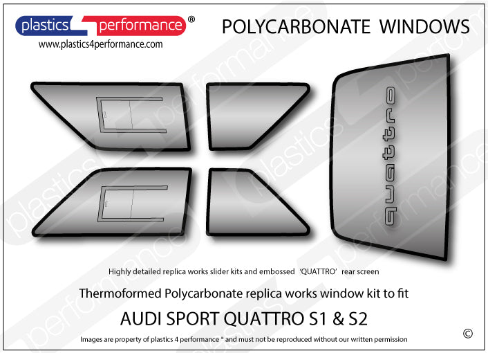 Carica immagine in Galleria Viewer, Vetri in Policarbonato per Audi Sport Quattro S1 / S2
