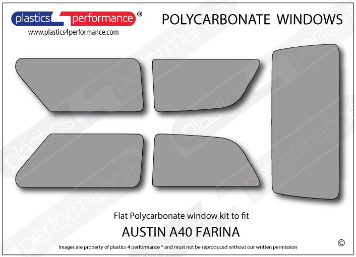 Vetri in Policarbonato per Austin A40 Farina Saloon