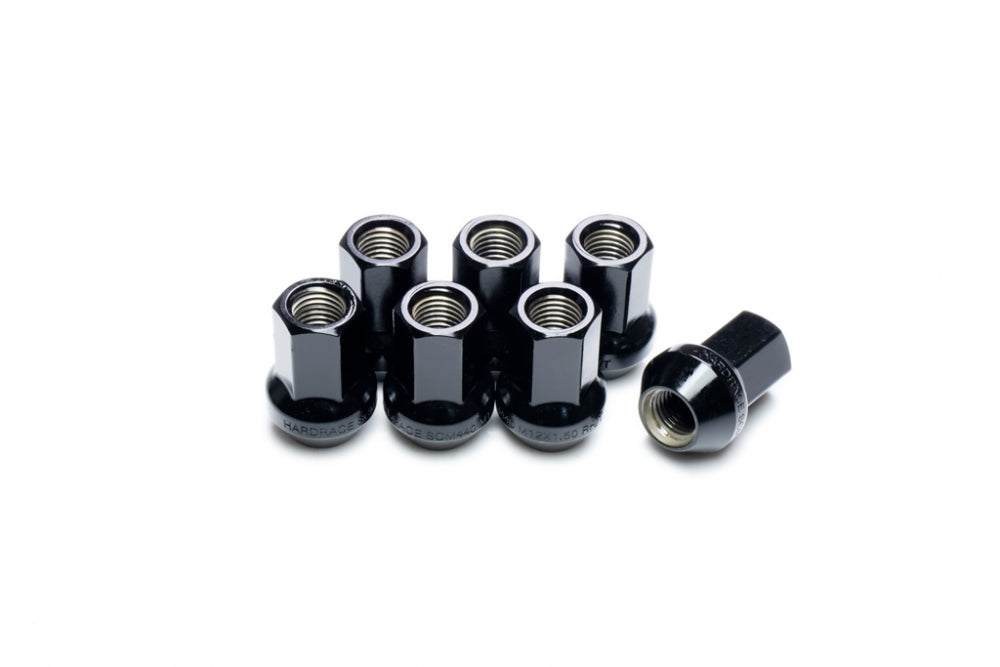 Dadi Hardrace Aperti Neri in Acciaio Forgiato M12x1.5 (35 mm - confezione da 20)