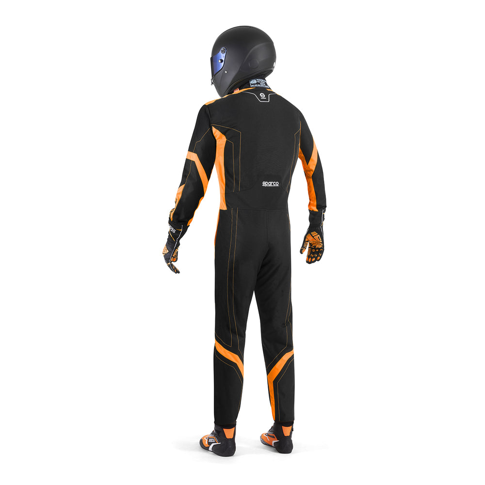 Tuta Kart Bambino Sparco Thunder Advanced Nero / Arancione (CIK-FIA KC.017.24-0)