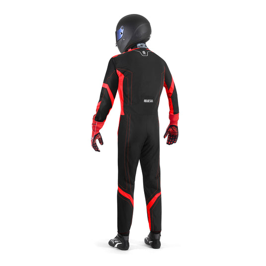 Tuta Kart Bambino Sparco Thunder Advanced Nero / Rosso (CIK-FIA KC.017.24-0)