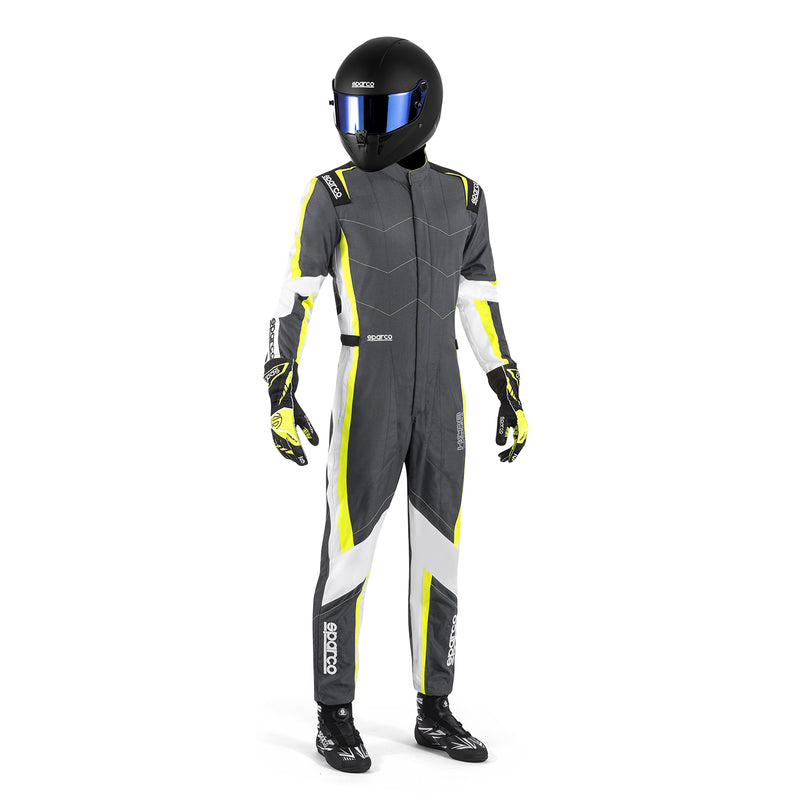 Carica immagine in Galleria Viewer, Tuta Kart Sparco Kerb Advanced Grigio / Giallo (CIK-FIA KC.017.24-0)
