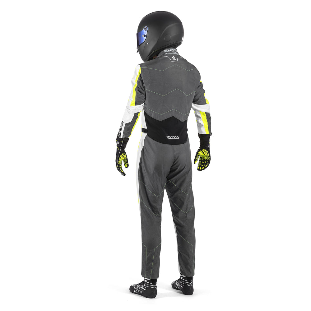 Tuta Kart Bambino Sparco Kerb Advanced Grigio / Giallo (CIK-FIA KC.017.24-0)