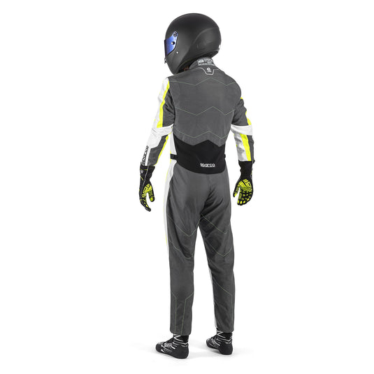 Tuta Kart Bambino Sparco Kerb Advanced Grigio / Giallo (CIK-FIA KC.017.24-0)