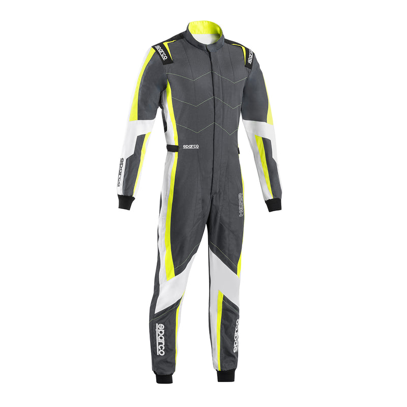 Carica immagine in Galleria Viewer, Tuta Kart Sparco Kerb Advanced Grigio / Giallo (CIK-FIA KC.017.24-0)
