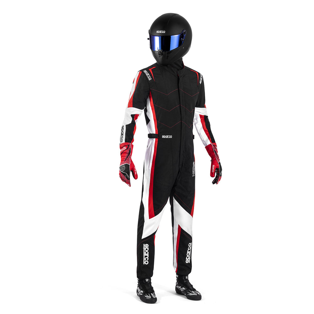 Tuta Kart Bambino Sparco Kerb Advanced Nero / Rosso (CIK-FIA KC.017.24-0)