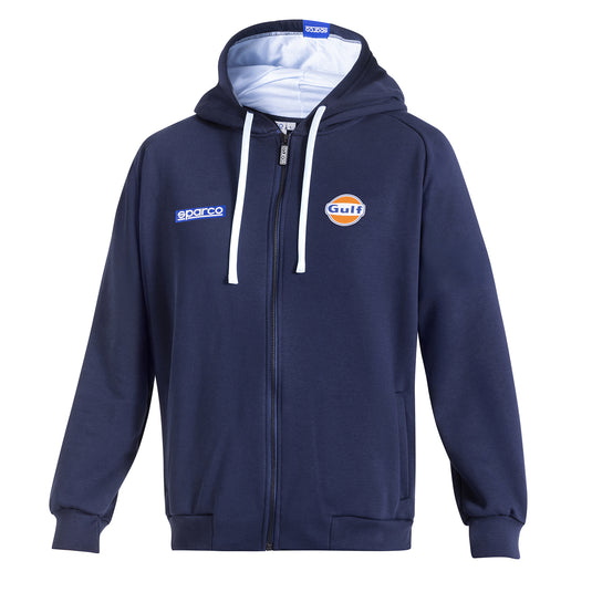 Felpa con Cappuccio e Zip Sparco Gulf - Blu Marine