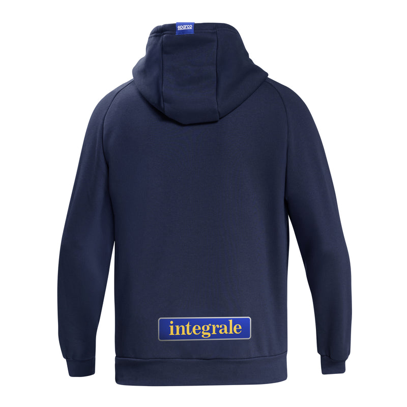 Carica immagine in Galleria Viewer, Felpa con Cappuccio Sparco Lancia HF Heritage Delta Integrale - Blu Marine / Giallo
