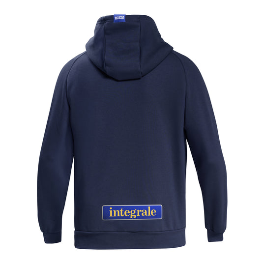 Felpa con Cappuccio Sparco Lancia HF Heritage Delta Integrale - Blu Marine / Giallo