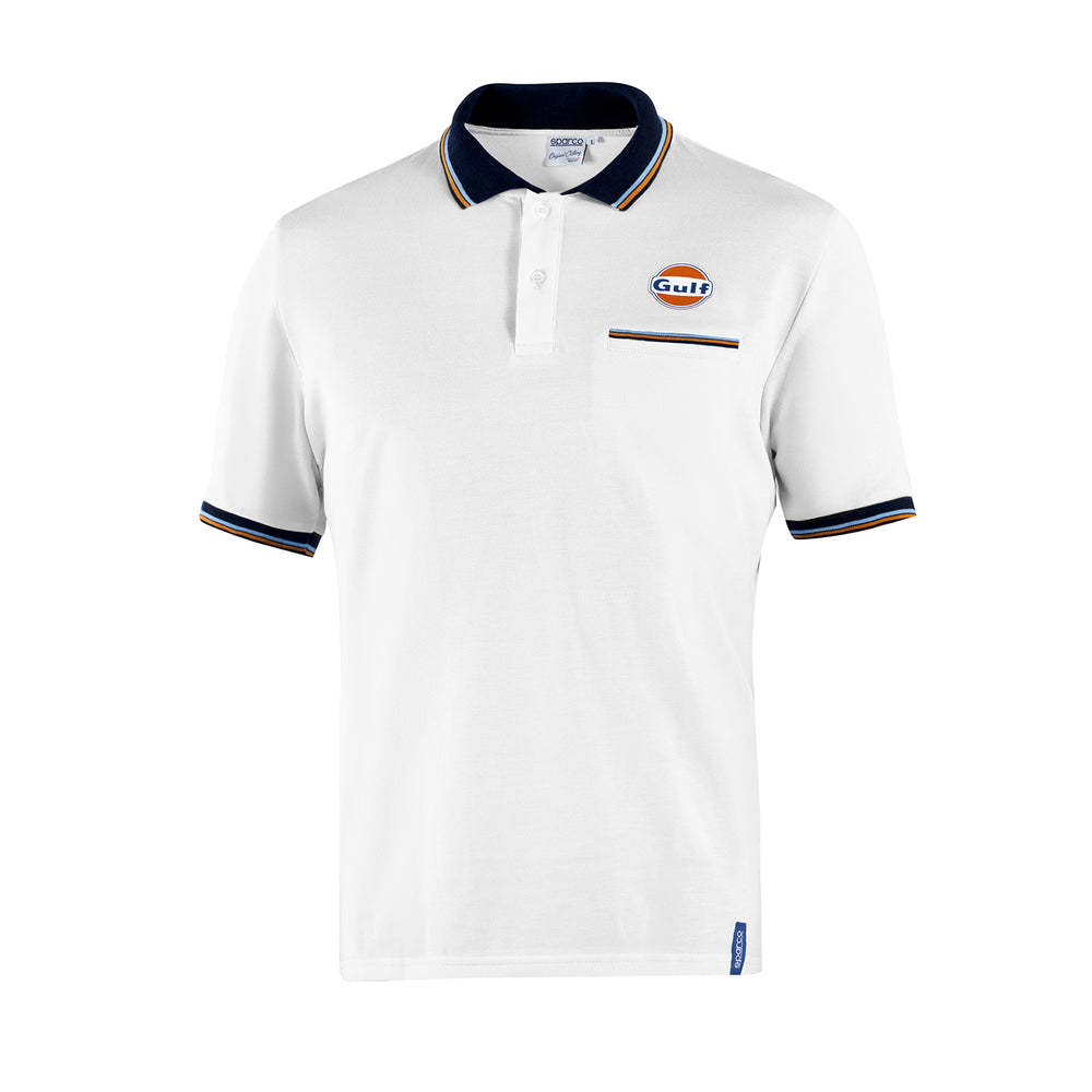 Polo in Piqué con Taschino Sparco Gulf - Bianco