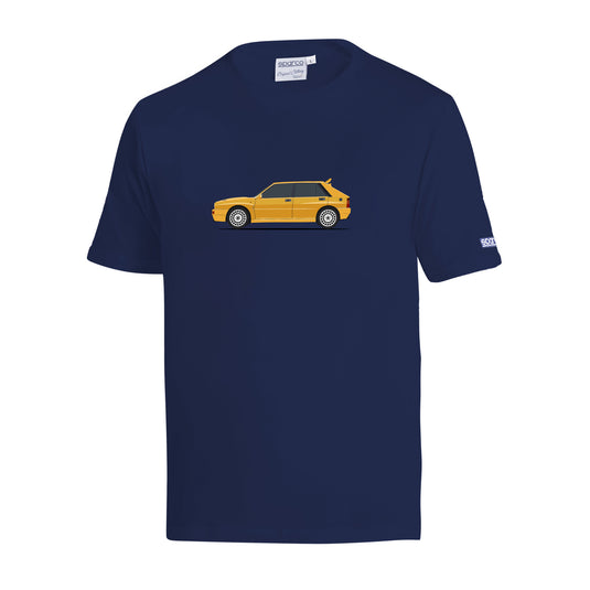 T-Shirt Sparco Lancia HF Heritage Delta Integrale - Blu Marine / Giallo