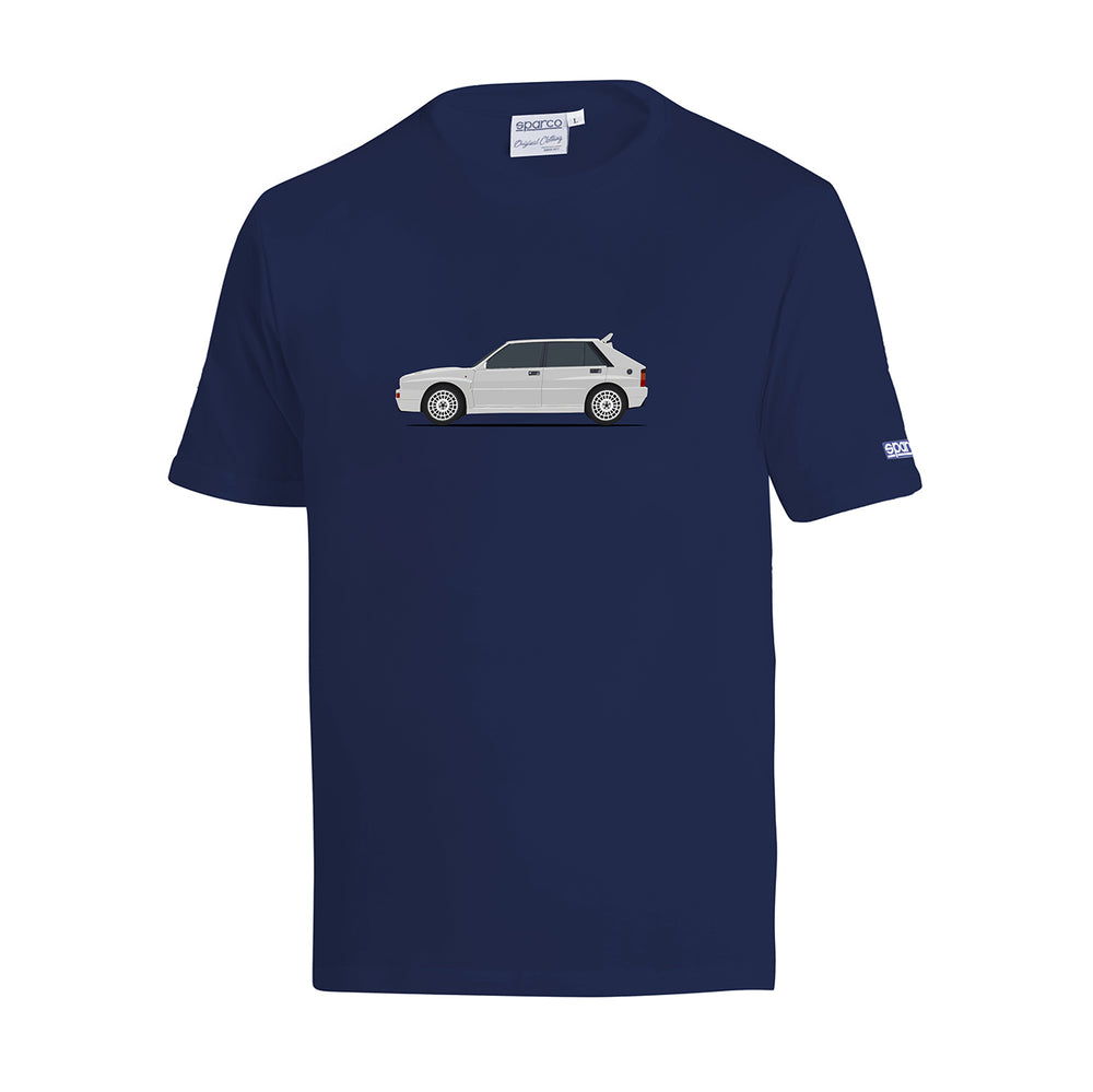 T-Shirt Sparco Lancia HF Heritage Delta Integrale - Blu Marine / Bianco